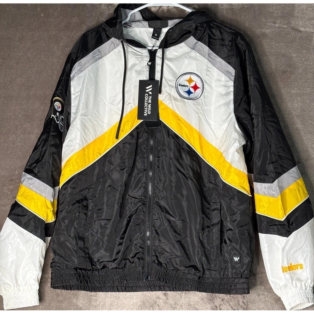 Pittsburgh Steelers Track Jacket Mens Medium Black The Wild‎ Collective Football